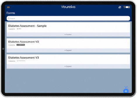 Clinical Health Assessment Screenshot