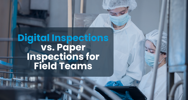 Two workers view a tablet during a digital inspection.